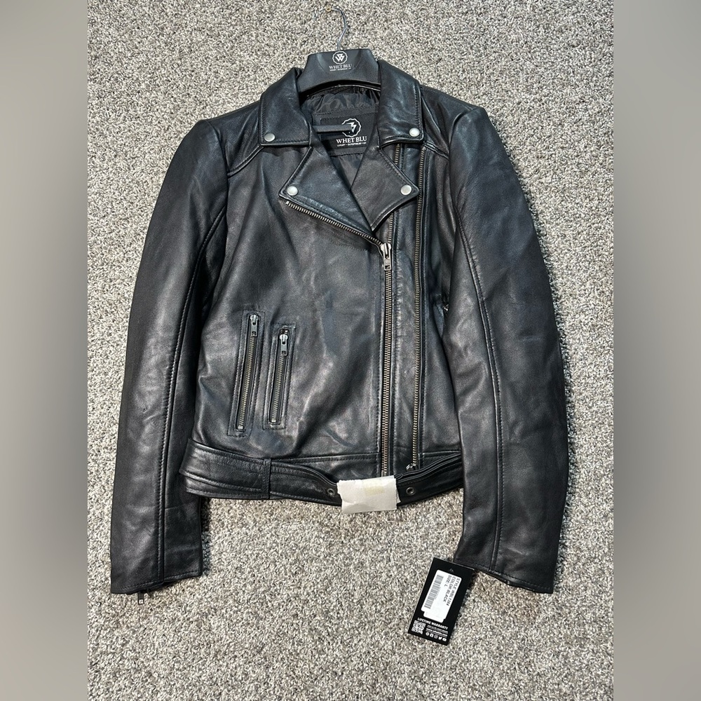 NWT Whet Blu Chloe Leather Jacket Size Large - Picture 5 of 8